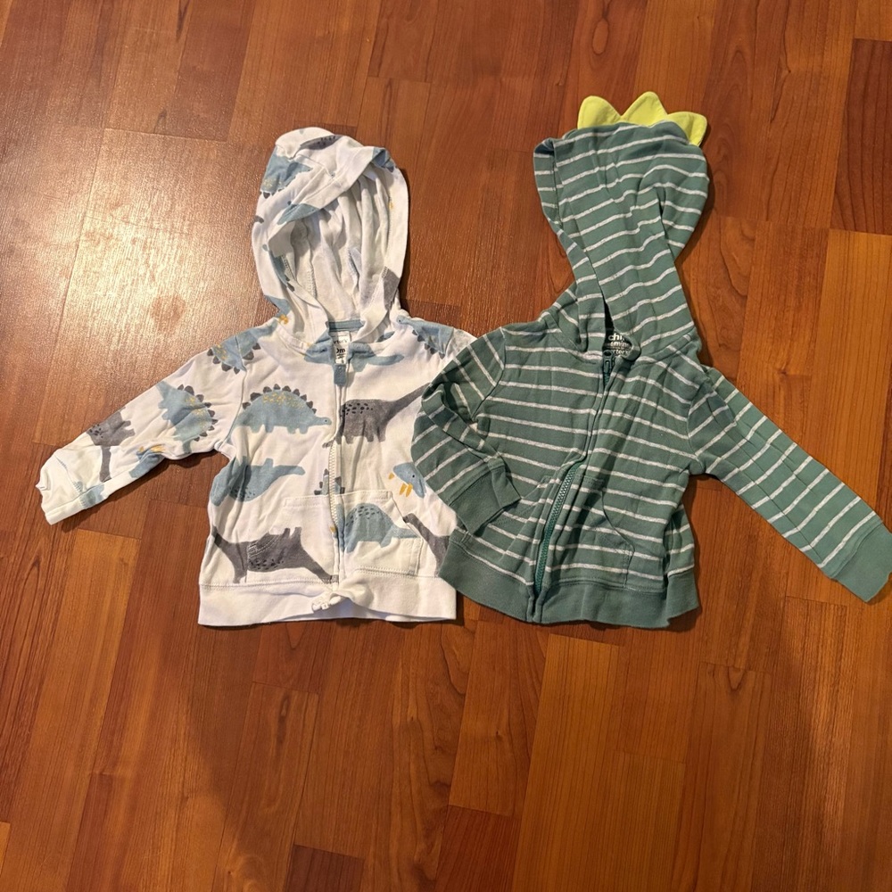 Carter's Dino Print and Striped Hoodies